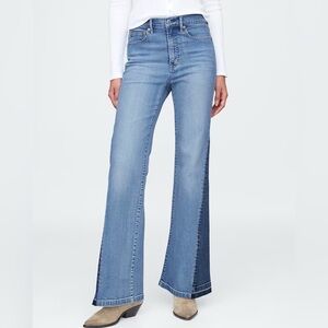 Gap 30 Long High Rise Patched '70s Flare Jeans